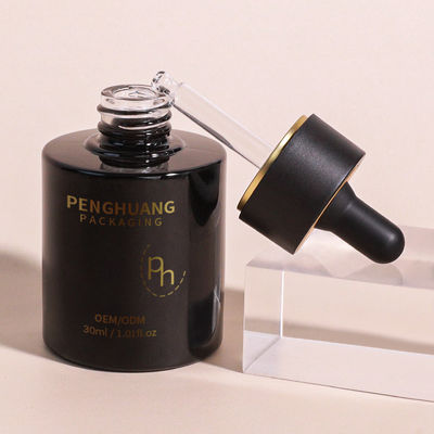 Bouteilles de gouttelettes de sérum en verre transparent pour les soins de la peau sur mesure