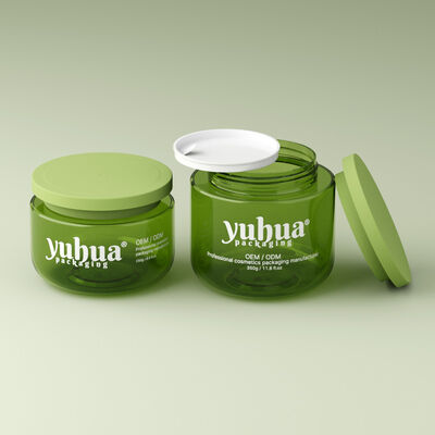 Bouteille de crème en plastique de couleur ou claire, de forme ronde, idéale pour les crèmes cosmétiques, les lotions de soins de la peau et les emballages de beauté