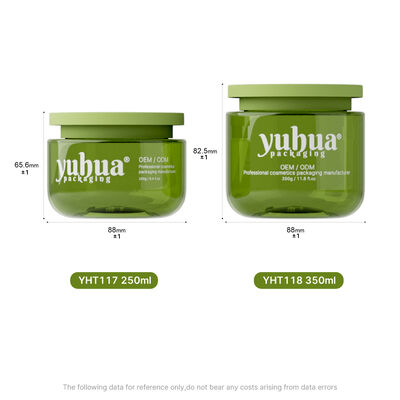 Bouteille de crème en plastique de couleur ou claire, de forme ronde, idéale pour les crèmes cosmétiques, les lotions de soins de la peau et les emballages de beauté