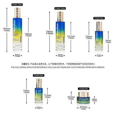 Ensemble de bouteilles en verre dégradé de luxe personnalisé pour les emballages de soins de la peau et de la beauté OEM ODM Ensemble de bouteilles en verre cosmétique avec pot