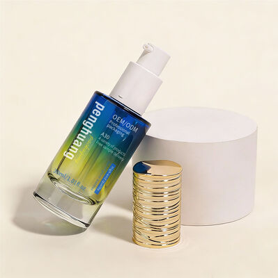 Ensemble de bouteilles en verre dégradé de luxe personnalisé pour les emballages de soins de la peau et de la beauté OEM ODM Ensemble de bouteilles en verre cosmétique avec pot