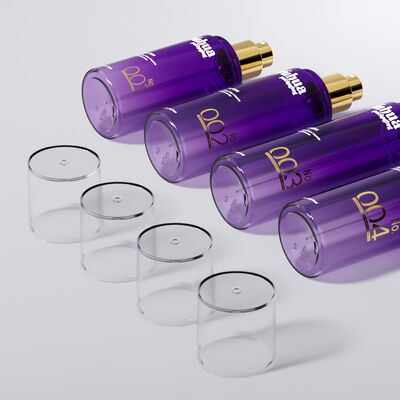 Ensemble d'emballages cosmétiques Bouteilles en plastique avec logo personnalisé sérigraphie et impression par marquage à chaud pour le stockage de toniques, lotions et sérums