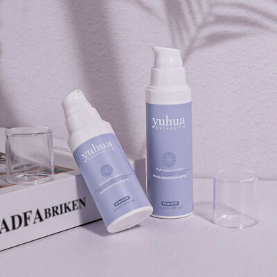 Bouteille de lotion en plastique recyclable avec pompe sans air et bouchon à vis pour emballage de tonifiant de sérum cosmétique et impression de logo personnalisé