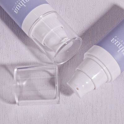 Bouteille de lotion en plastique recyclable avec pompe sans air et bouchon à vis pour emballage de tonifiant de sérum cosmétique et impression de logo personnalisé