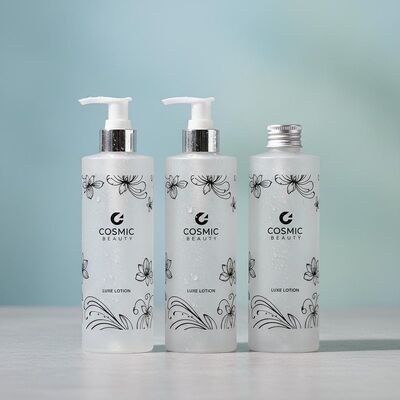 Conception personnalisée Bouteilles d'emballage en plastique de 200 ml avec sérigraphie pour emballage cosmétique et lotion