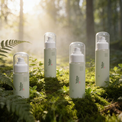 Bouteilles d'emballage en plastique avec logo personnalisé dans différentes tailles avec prévention des déversements pour un usage cosmétique