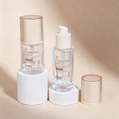 Fondation liquide Bouteilles emballage cosmétique en verre conçu pour améliorer l'attractivité et la facilité d'utilisation des produits de maquillage liquide