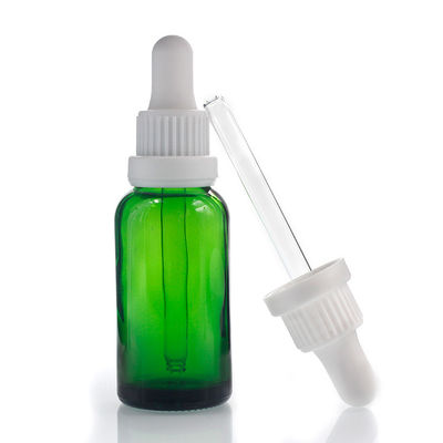 Les bouteilles faites sur commande de l'huile 30ml essentielle forment en rond les bouteilles vertes de compte-gouttes