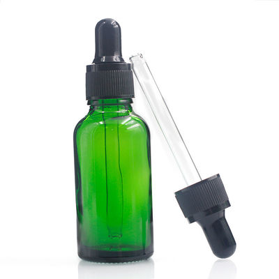 Les bouteilles faites sur commande de l'huile 30ml essentielle forment en rond les bouteilles vertes de compte-gouttes
