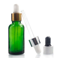 Les bouteilles faites sur commande de l'huile 30ml essentielle forment en rond les bouteilles vertes de compte-gouttes