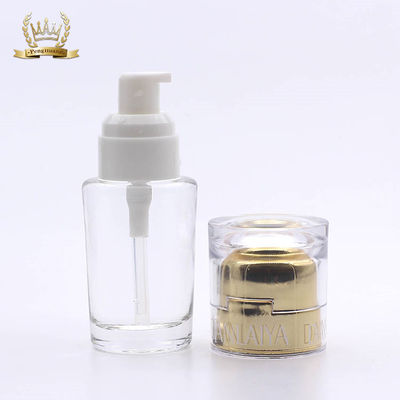 Cosmétiques d'aperçus gratuits empaquetant la bouteille liquide claire de base de la couverture 35ml acrylique