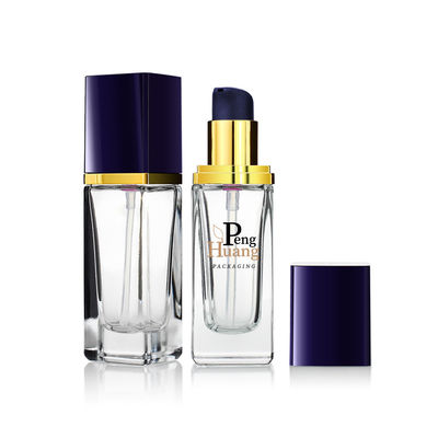 Emballage liquide de luxe de bouteille en verre de base de l'emballage 30ml de cosmétiques avec la pompe