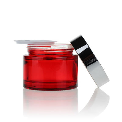 L'emballage 30ml-120ml cosmétique de luxe rouge a placé le cachetage de couvercle à visser de pulvérisateur de pompe