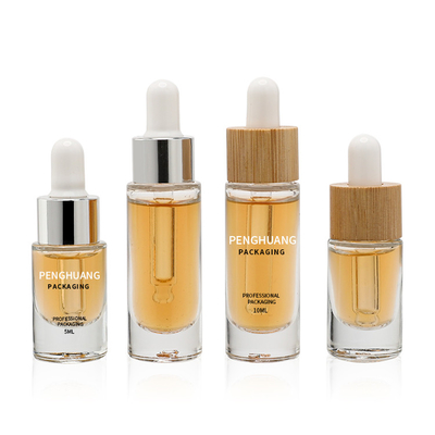 sérum en verre de 5ml 10ml 15ml 30ml pour le compte-gouttes d'huile en verre de soin de visage de bouteille en verre d'emballage de soins de la peau