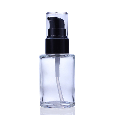 Bouteille de empaquetage F034 en verre de pompe de lotion de base liquide noire vide de bouteille