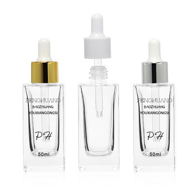 Le compte-gouttes de sérum de soins de la peau de MSDS met la bouteille en bouteille en verre de la place 50ml