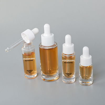 bouteilles en verre de empaquetage de compte-gouttes de sérum de 5ml 10ml 30ml de cosmétique en verre de bouteille