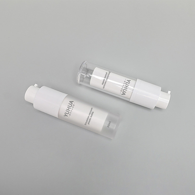 Bouteille en plastique 15ml 30ml 50ml de forme ronde de double d'ANIMAL FAMILIER privé d'air de mur transparente