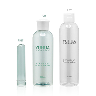 Le conditionnement en plastique écologique met 100ml en bouteille 300ml 500ml avec le chapeau blanc