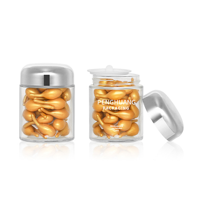 Conteneur rond en verre de la capsule 100g avec le pot en verre Packaing de Rose Golden Cap Sliver Cap