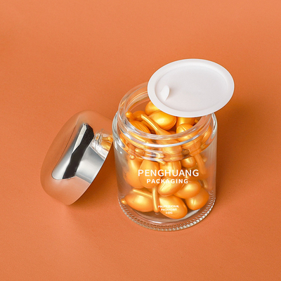Conteneur rond en verre de la capsule 100g avec le pot en verre Packaing de Rose Golden Cap Sliver Cap