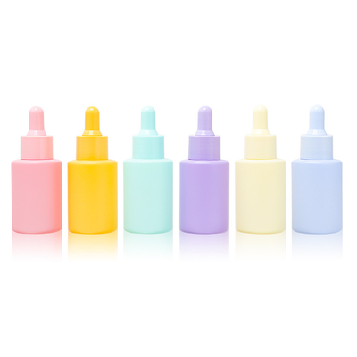 Le verre jaune de sérum de couleur d'OEM met l'emballage en bouteille de compte-gouttes d'huile