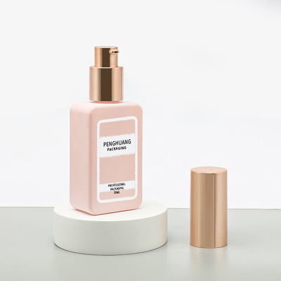 Emballage cosmétique 35ml de base de pompe de lotion de bouteille d'or de soins de la peau en verre de place