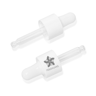 bouteille en verre ronde du cylindre 15ml avec le compte-gouttes en plastique blanc