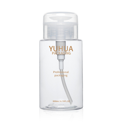 Toner 12ml 200ml 300ml de pompe de presse de bouteille d'emballage de dissolvant de bouteille en plastique clair
