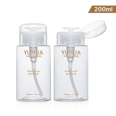 Toner 12ml 200ml 300ml de pompe de presse de bouteille d'emballage de dissolvant de bouteille en plastique clair