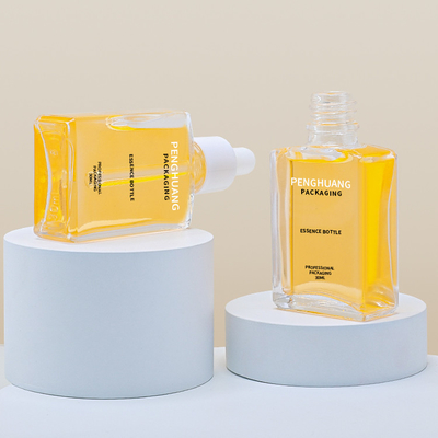 bouteilles en verre de empaquetage de sérum de forme de place de bouteille en verre 30ml avec le compte-gouttes