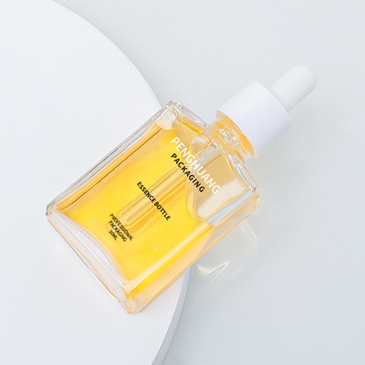 bouteilles en verre de empaquetage de sérum de forme de place de bouteille en verre 30ml avec le compte-gouttes