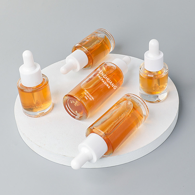 forme ronde en verre de empaquetage d'huile de bouteille de compte-gouttes de sérum de 15ml 20ml 30ml 40ml 50ml