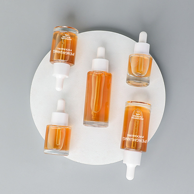 forme ronde en verre de empaquetage d'huile de bouteille de compte-gouttes de sérum de 15ml 20ml 30ml 40ml 50ml