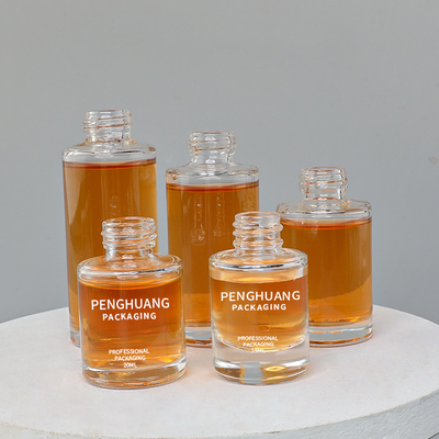 forme ronde en verre de empaquetage d'huile de bouteille de compte-gouttes de sérum de 15ml 20ml 30ml 40ml 50ml