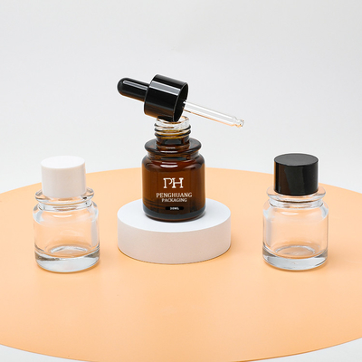 Bouteille en verre Mini Amber Color Customized de chapeau de compte-gouttes d'emballage d'huile de soins de la peau