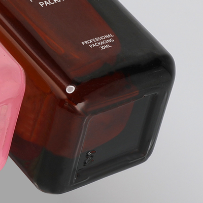 Le verre d'or de lotion de pompe met le vert en bouteille rose bleu Amber Semi Color Transparent 30ml