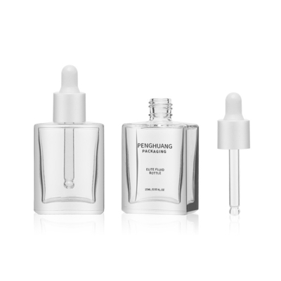 Emballage en verre de bouteille d'huile d'essence de bouteille de compte-gouttes de sérum liquide d'OEM 15ml