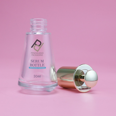 le compte-gouttes en verre de presse du sérum 30ml met l'estampillage en bouteille chaud de fiole conique