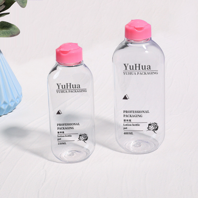 Custom Round Plastic Shampoo Bottle 250ml 400ml Recyclable Flip Top Plastic Lotion Bottle