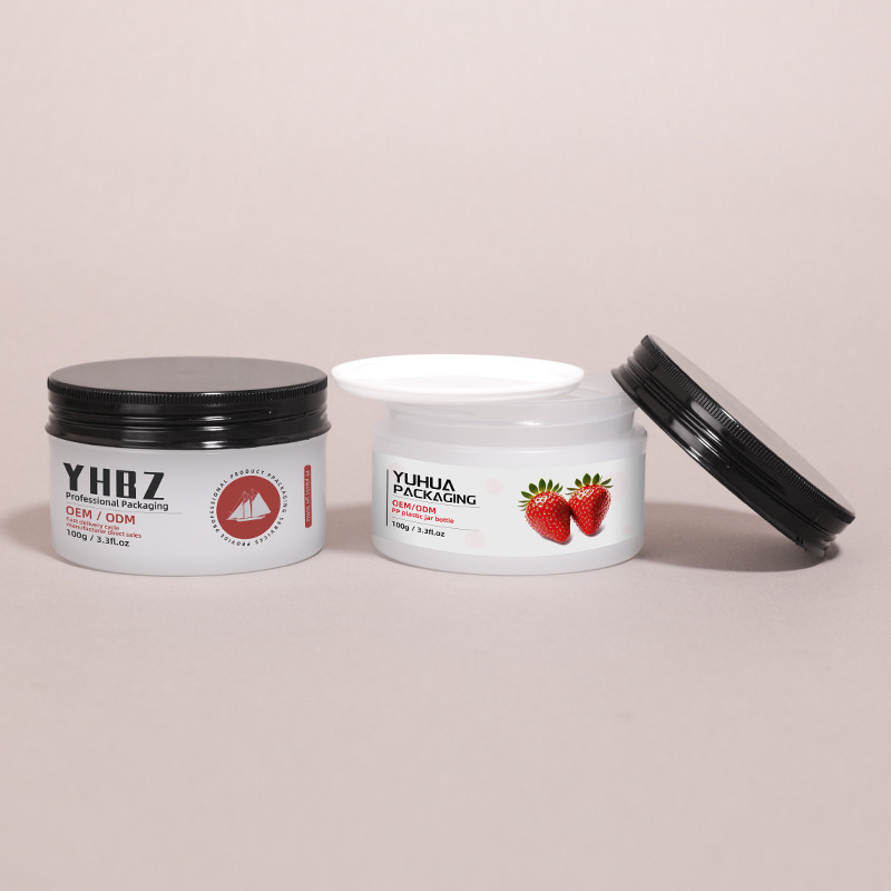 Bouteilles de crème en plastique ronde personnalisables pour les soins de la peau emballage du corps Bouteille de beurre avec bouchon à vis