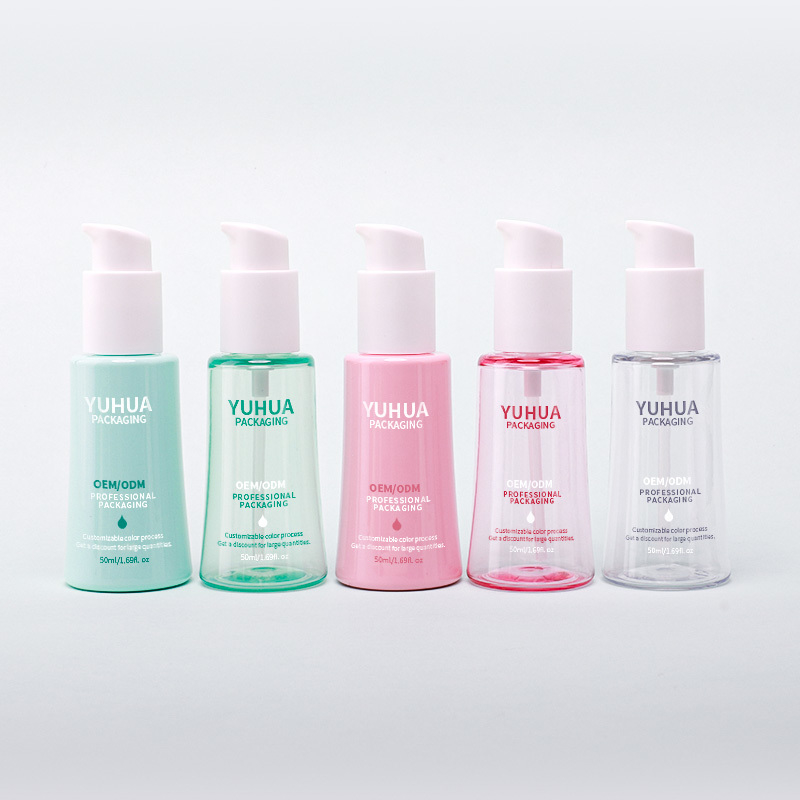 Bouteille de pompe de lotion pour le corps du visage en plastique 50 ml Bouteille de sérum d'huile conique pour des solutions efficaces de soins de la peau