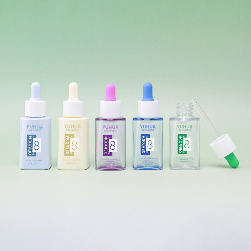 Impression de logo Flacons compte-gouttes sérum PET 50ml pour huiles essentielles et soins de la peau