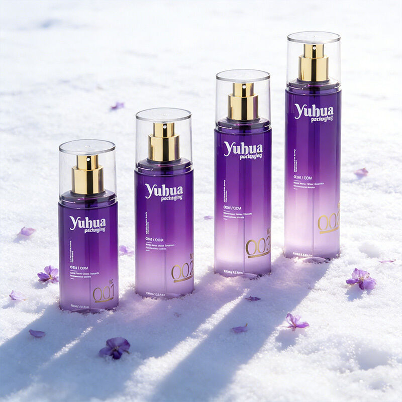 Ensemble d'emballages cosmétiques Bouteilles en plastique avec logo personnalisé sérigraphie et impression par marquage à chaud pour le stockage de toniques, lotions et sérums