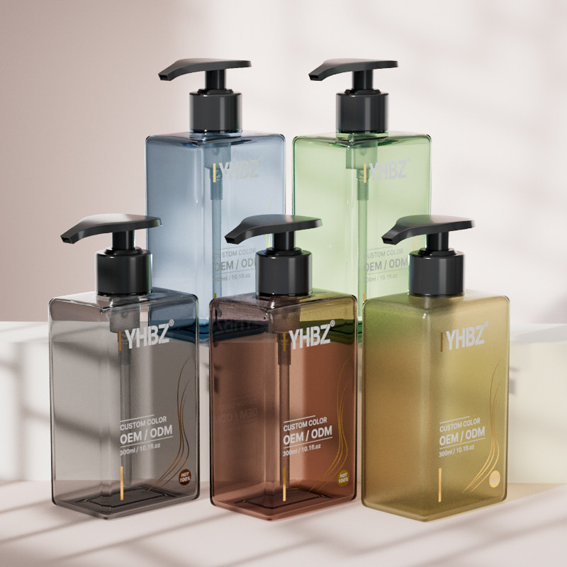 Bouteille de lotion en plastique personnalisée Bouteille de pompe à shampooing désinfectant pour les mains de 300 ml