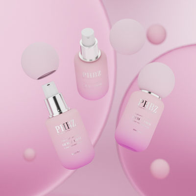 Bouteilles de lotion de crème en verre rondes de 30 ml Logo personnalisé