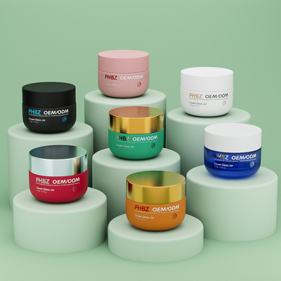 OEM ODM Crème cosmétique mate vide Bouteille de 100g de beurre de corps en verre Bouteille avec couvercle