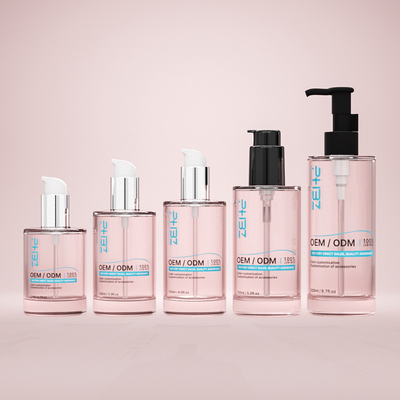Bouteille cosmétique en verre personnalisée 100 ml 120 ml 150 ml Bouteille de pompe à lotion sérologique