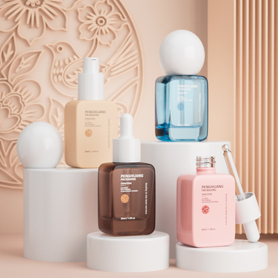 Flacons de fond de teint de luxe en gros 30ML, bouchon sphérique rond, fond épais, flacons de fond de teint liquide vides