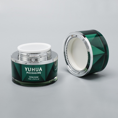 Pot à crème pour le corps 50G personnalisé, luxueux, vide, en acrylique à double paroi avec couvercle